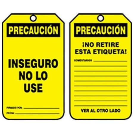 OSHA CAUTION SAFETY TAG UNSAFE  DO SHMDT626CTP